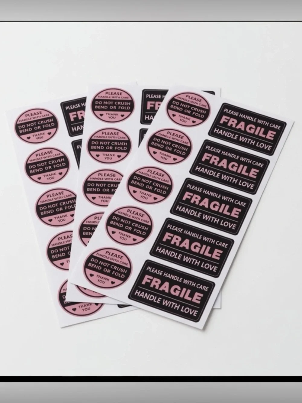 580PCS Bundle 25 XL Poly Mailers, 25 Cards, 30 Fragile & 500 Thank You Stickers